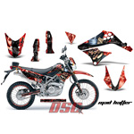 Vinyl Graffix Wrap Kit Black and Red Mad Hatter Moto 2010-2013 Kawasaki KLX125 D-Tracker