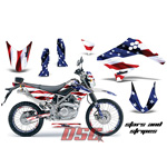 Stars and Stripes Flag USA Moto Vinyl Decal Graphic Wrap Kit 2010-2013 Kawasaki KLX125 D-Tracker