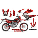Bone Collector 2008-2013 Kawasaki KLX250 Off Road Red Decal Graphic Wrap Kit