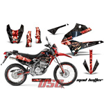 Mad Hatter Black and Red 2008-2013 Kawasaki KLX250 Off Road Decal Graphic Wrap Kit