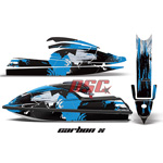 Stand Up Jet Ski Kawasaki 750 SX Blue Carbon X Graphic Wrap Kit