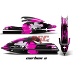 Graphic Wrap Kit Carbon X Pink and Black Stand Up Jet Ski Kawasaki 750 SX