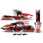 Street Star Red Vinyl Decal Wrap Kit Stand Up Jet Ski Kawasaki 750 SXR