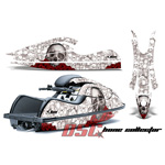 Graphic Wrap Kit White Bone Collector Stand Up Jet Ski Kawasaki 800 SXR