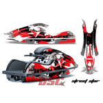 Stand Up Jet Ski Kawasaki 800 SXR Street Star Red and Black Graphic Wrap Kit