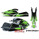Graphic Wrap Tribal Flames Green and Black Kit Stand Up Jet Ski Kawasaki 800 SXR