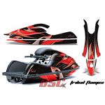 Graphic Vinyl Wrap Kit Stand Up Jet Ski Kawasaki 800 SXR Tribal Flames Red and Black