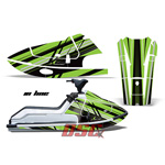 In Line Green Jet Ski Vinyl Graphic Wrap Kit 1986-1995 Kawasaki X2 650