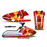 Yellow Melt Down Jet Ski Vinyl Graphic Wrap Kit 1986-1995 Kawasaki X2 650