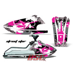 X2 650 Kawasaki Street Star Pink Jet Ski Graphic Wrap Kit 1986-1995