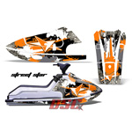 Orange Steet Star Jet Ski Vinyl Graphic Wrap Kit 1986-1995 Kawasaki X2 650