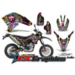 Yamaha Banshee WRR Motocross Black Love Kills Sticker kit Fits 2007-2008