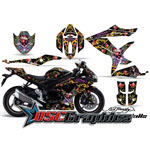 Suzuki GSXR 600 Sport Bike Black Love Kills Graphic Kit Fits 2008-2010