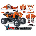 Kawasaki KFX 400 All Years ATV Orange Bone Collector Vinyl Kit