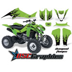 All Years Kawasaki KFX 400 ATV Green Diamond Flames Vinyl Kit