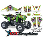 Kawasaki KFX 400 ATV Green Love Kills Vinyl Sticker Kit Fits 2001-2008