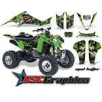 All Years Kawasaki KFX 400 ATV Green Mad Hatter Vinyl Kit