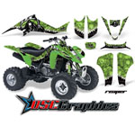 All Years Kawasaki KFX 400 ATV Green Reaper Vinyl Kit