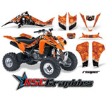 Kawasaki ATV Orange Reaper Vinyl Kit Fits KFX 400 All Years