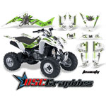 Kawasaki KFX 400 All Years ATV Green and White Toxicity Vinyl Kit