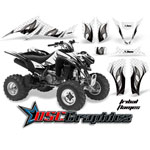 Kawasaki KFX 400 All Years ATV White Tribal Flames Vinyl Kit