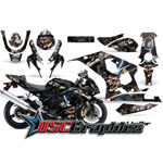 Suzuki GSXR 600 Sport Bike Black Motorhead Graphic Sitcker Kit Fits 2004-2005