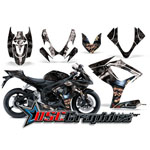 2006-2007 Suzuki GSXR 600 Sport Bike Black Madhatter Stivker Vinyl Kit