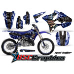 Yamaha Banshee YZ Motocross Blue Mad hatter 2 Stroke Sticker Kit Fits 2002-2011