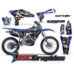 Yamaha Banshee YZF Motocross Blue Mad hatter 4 Stroke Vinyl Graphic Kit Fits 2010-2011