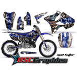 Yamaha Banshee YZ 2002-2011 Motocross Silver Mad hatter 2 Stroke Sticker Kit