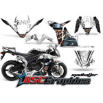 2007-2008 Honda CBR600RR Sport Bike White Madhatter Graphic Kit