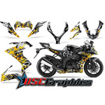 2008-2009 Kawasaki ZX10 Sport Bike Black Motorhead Vinyl Kit - DSC-656465477TY