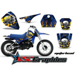 Yamaha Banshee PW50 Motocross Blue Motor head Vinyl Kit