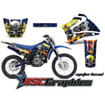 2000-2007 Yamaha Banshee TTR125 Motocross Blue Motor head Graphic Kit
