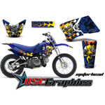 Yamaha Banshee TTR50 Motocross Blue Motor head Vinyl Graphic Kit Fits 2006-2009