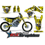 Suzuki RM Motocross Yellow Motor head Graphic Kit Fits RM 1996-1998