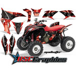 Honda TRX 700XX ATV Mad Hatter Red and Black Graphic Kit Fits