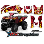 2006-2011 Kawasaki Brute Force 650I 4x4 ATV Red Motorhead Mandy Graphic Sticker Kit