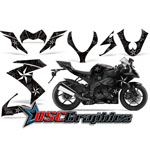 Kawasaki ZX10 2008-2009 Sport Bike Black Northstar Vinyl Kit