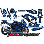 Suzuki GSXR 600 2004-2005 Sport Bike Blue Northstar Graphic Sitcker Kit