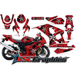 2004-2005 Suzuki GSXR 750 Sport Bike Red Northstar Graphic Sitcker Kit - DSC-656465469-BFR