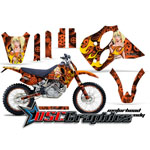 1993-1997 KTM C0 LC4 Four Stroke Motocross Orange Motorhead Mandy Graphic Kit