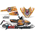 Snow Mobile Orange Lovekills Vinyl Stickers Fit Arctic Cat Crossfire