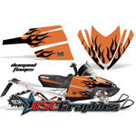 Snow Mobile Orange Diamond Flames Vinyl Stickers Fit Arctic Cat Crossfire