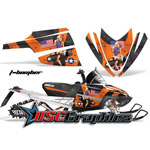 Snow Mobile Orange T-Bomber Vinyl Stickers Fit Arctic Cat Crossfire