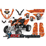 Polaris ATV Orange Bone Collector Graphic Stickers Fit Predator 500