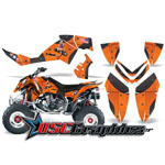 2006-2008 Polaris Outlaw 450 Quad Orange T-Bomber Vinyl Graphics