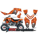 2006-2008 Polaris Outlaw 450 Quad Orange Bone Collector Vinyl Graphics