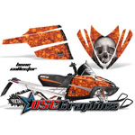 Snow Mobile Orange Bone Collector Vinyl Stickers Fit Arctic Cat Crossfire