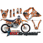 KTM C0 LC4 Four Stroke 1993-1997 Motocross Orange Camo Plate Graphic Kit